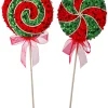 Regency 18" Set Of 2 Sequin Lollipop Stem Christmas Tree Picks MTX73545