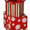 Regency 12.5" Sparkle Striped And Dotted Gift Box Stack Figure MTX67563