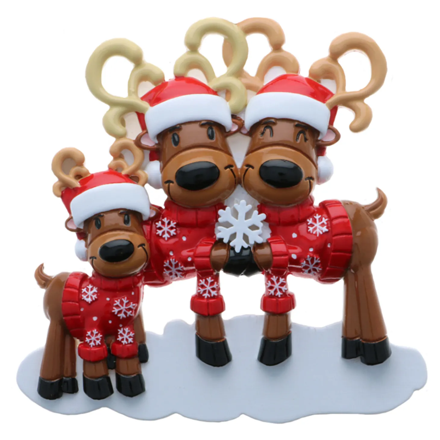 Reindeer Family Of 3 Personalized Christmas Ornament OR2256-3