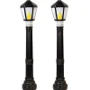 Set Of 2 Black Lamp Post Lighted Christmas Blow Molds C5051