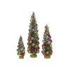 Set Of 3 Frosted Multicolor Bottle Brush Trees Christmas Figure 2223850