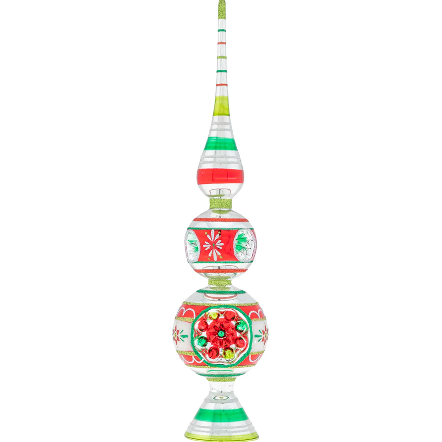 Shiny Brite Holiday Splendor 13" Christmas Finial Stand With Reflector 4027999