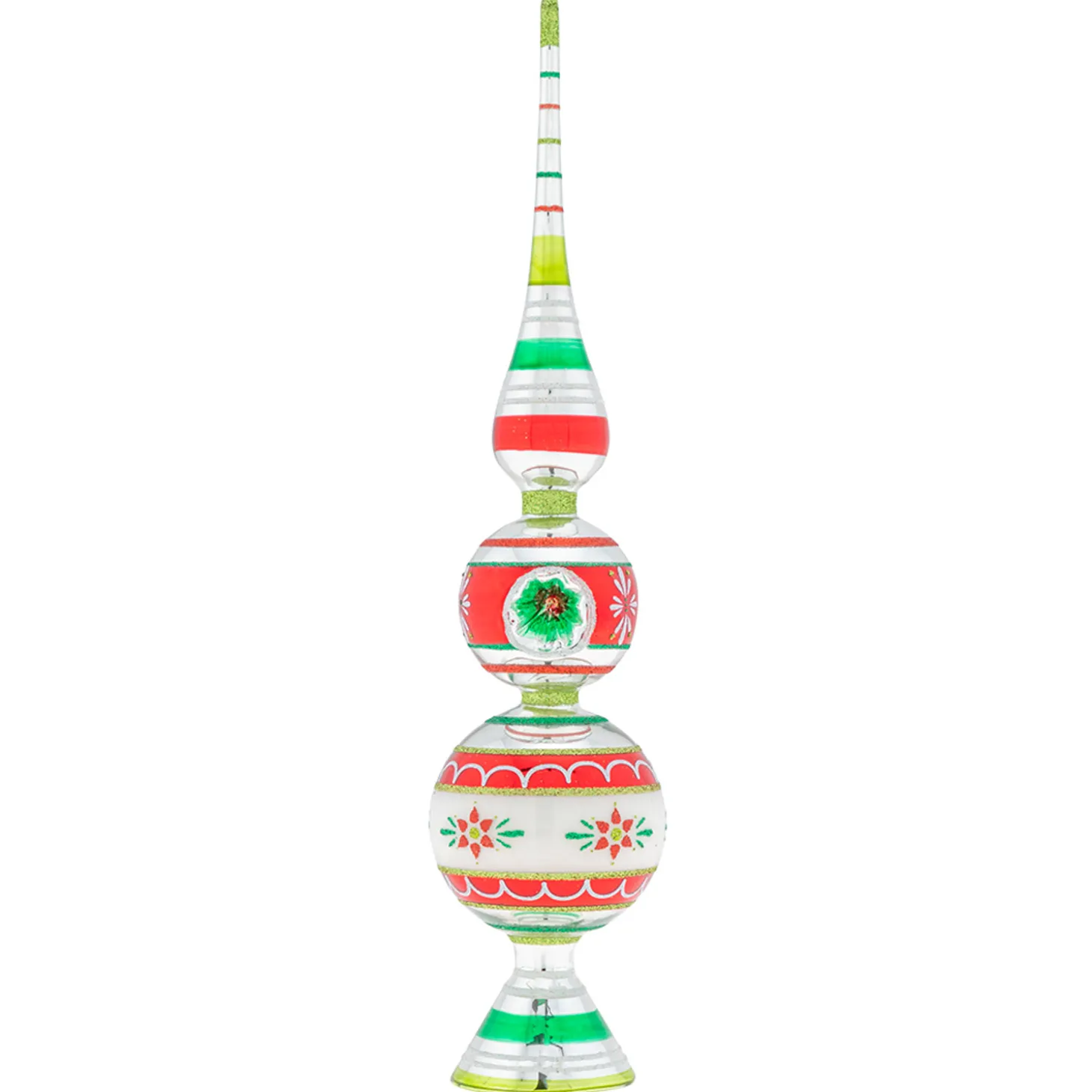 Shiny Brite Holiday Splendor 13" Christmas Finial Stand With Reflector 4027999