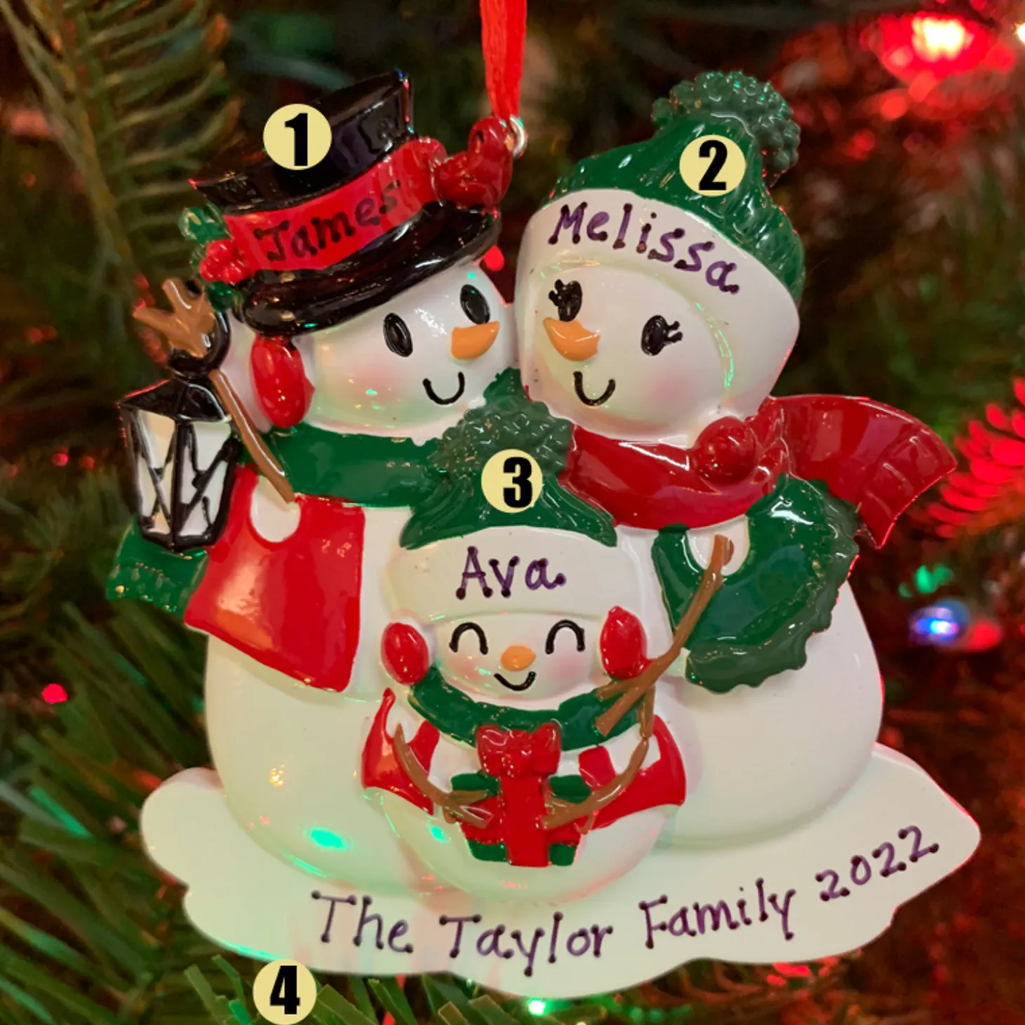 Snowman Family Of 3 Personalized Christmas Ornament OR2255-3
