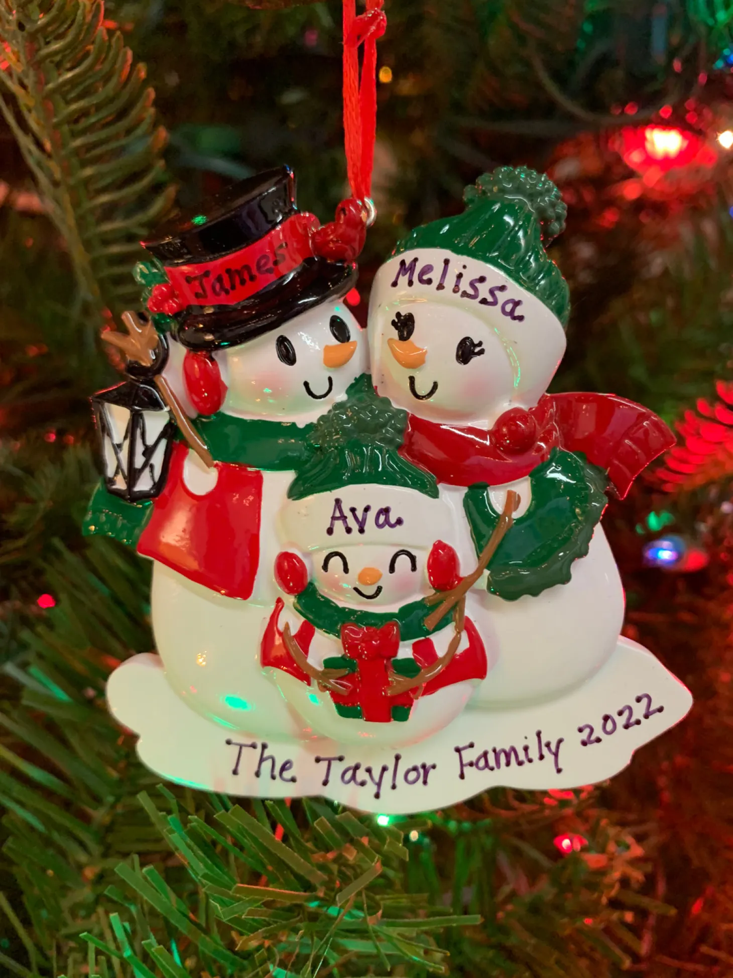 Snowman Family Of 3 Personalized Christmas Ornament OR2255-3
