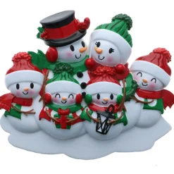 Snowman Family Of 6 Personalized Christmas Ornament OR2255-6