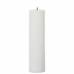Uyuni 9.75" Flat Top Moving Flame White Unscented Pillar Battery Candle 4034508