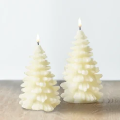 Uyuni 7" Or 8" Ivory Christmas Tree Flicker Flame Candle