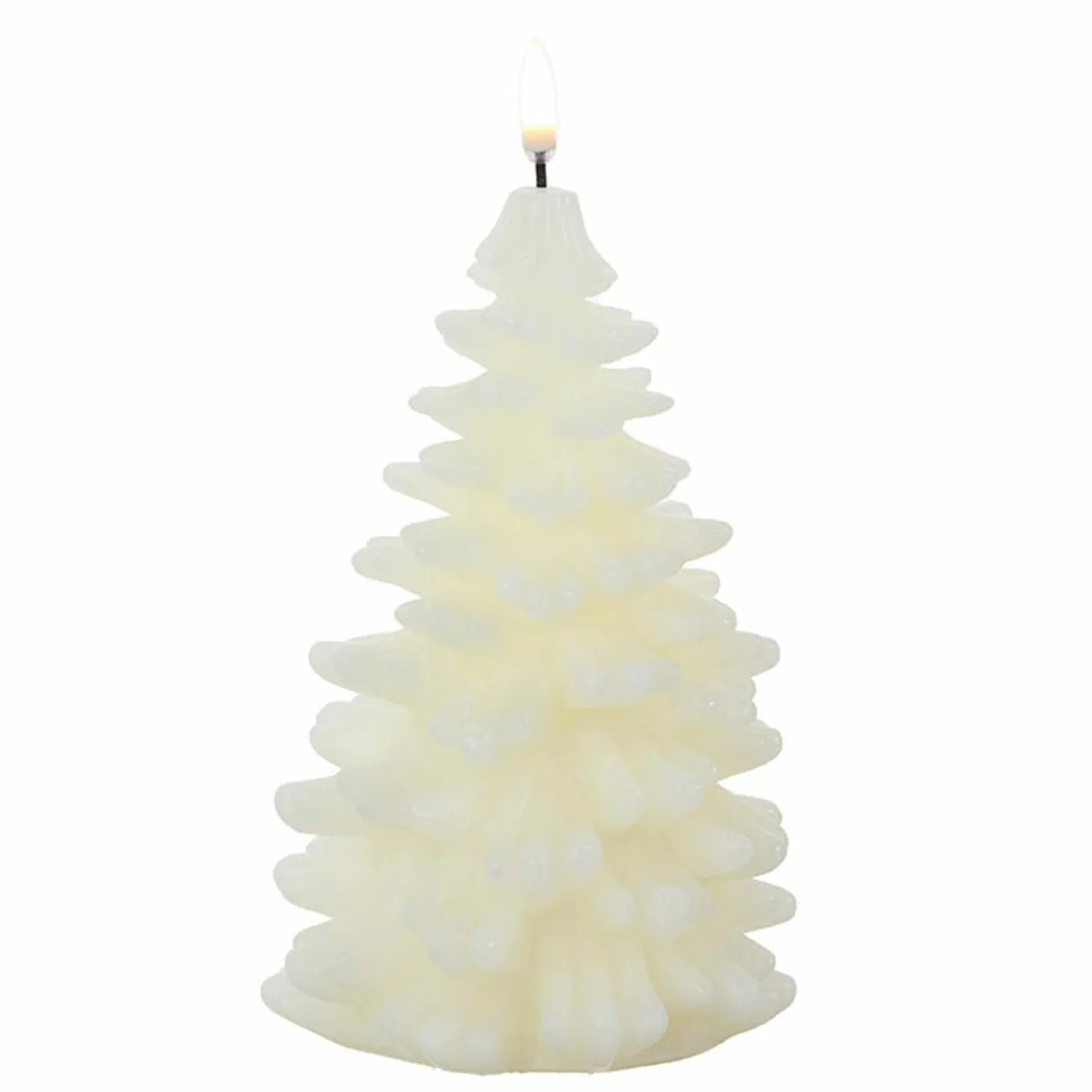 Uyuni 7" Or 8" Ivory Christmas Tree Flicker Flame Candle