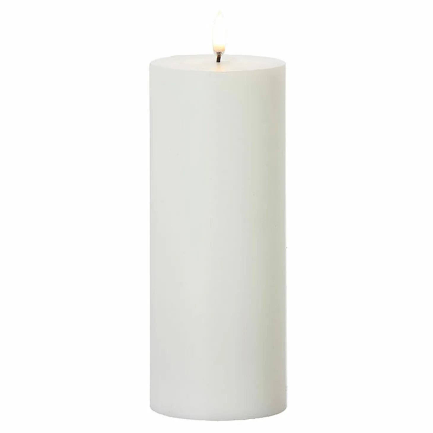 Uyuni 3" X 5", 7" Or 9" Flat Top Moving Flame White Unscented Pillar Battery Candle