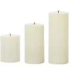 Uyuni 3" X 5", 7" Or 9" Ivory Flat Top Flicker Flame Pillar Candle