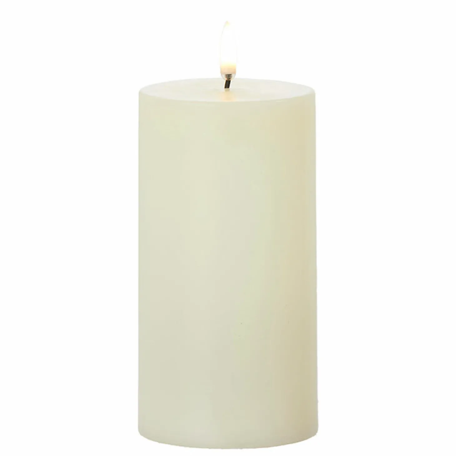 Uyuni 3" X 5", 7" Or 9" Ivory Flat Top Flicker Flame Pillar Candle