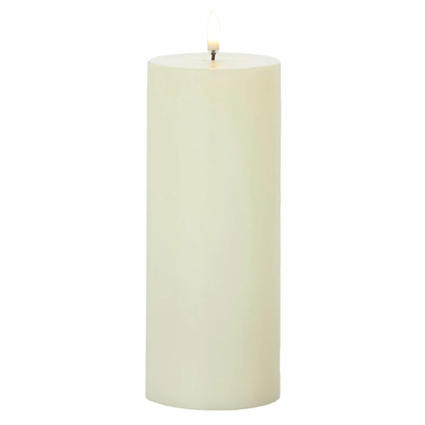 Uyuni 3" X 5", 7" Or 9" Ivory Flat Top Flicker Flame Pillar Candle