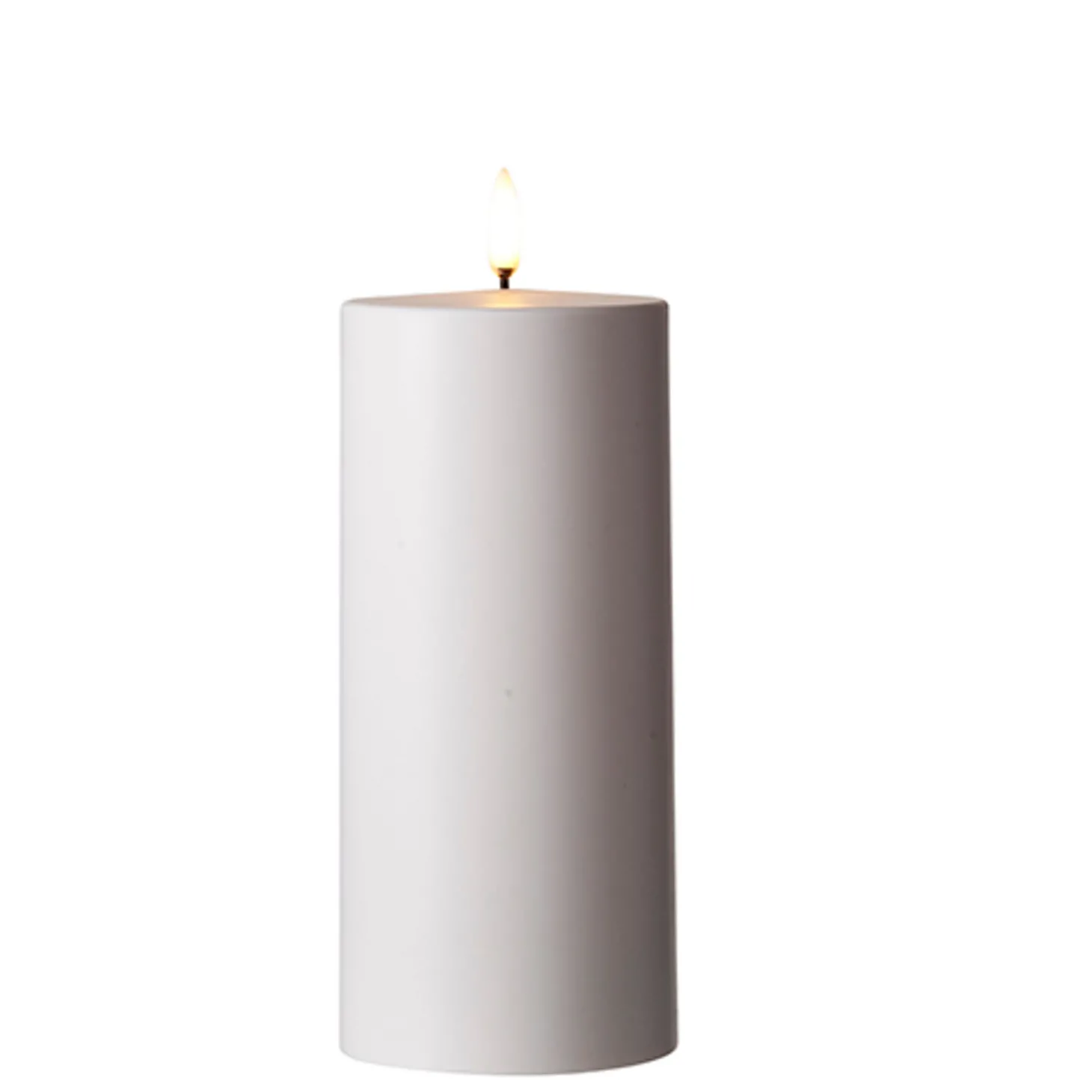 Uyuni 3" X 5" Or 7" Flat Top Moving Flame White Outdoor Pillar Battery Candle