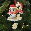 We're Expecting Penguin Couples Personalized Christmas Ornament