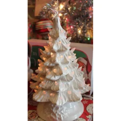 White Ceramic Lighted Christmas Tree 12